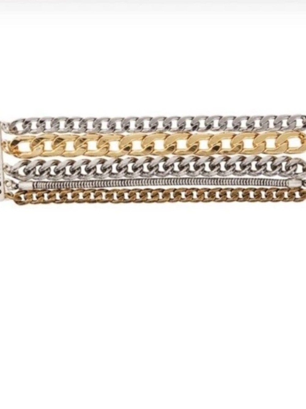 Jenny Bird Two-Tone Gold and Silver Multi-Row Chain Bracelet